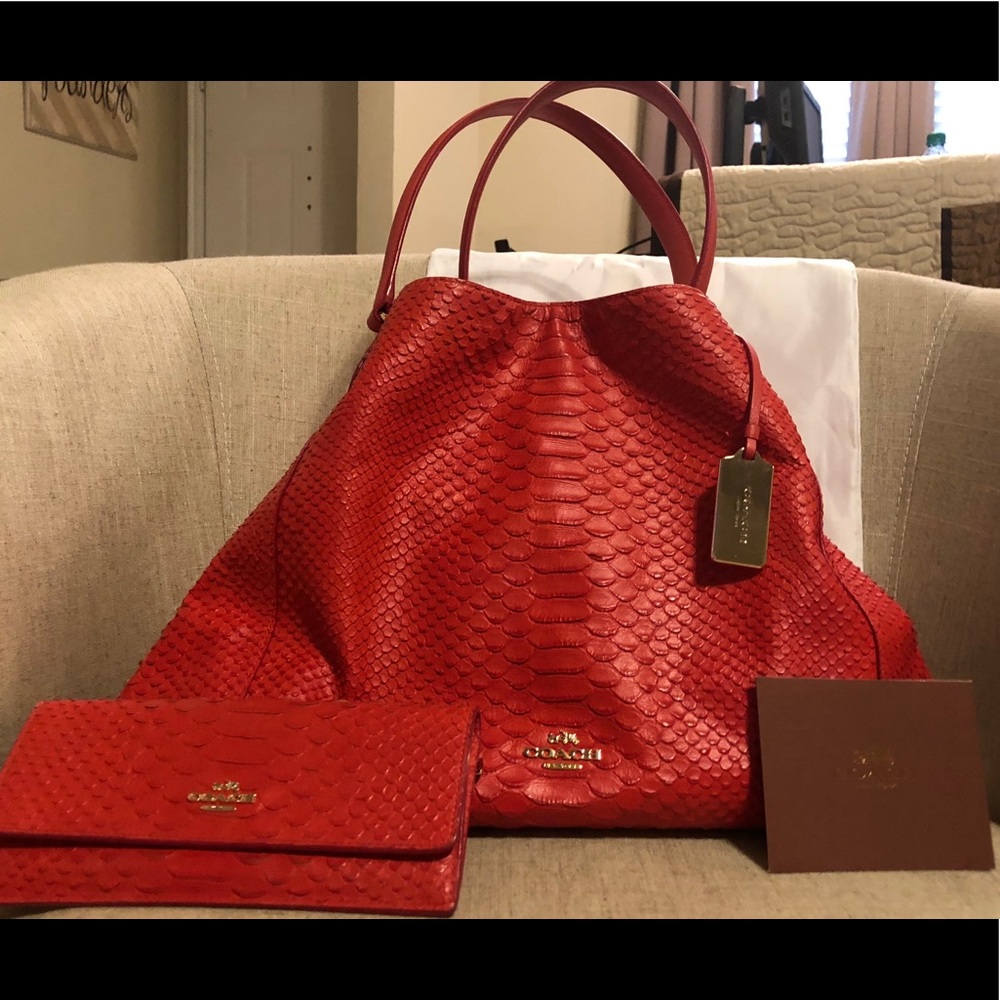 Snakeskin Coach Handbag and Wallet